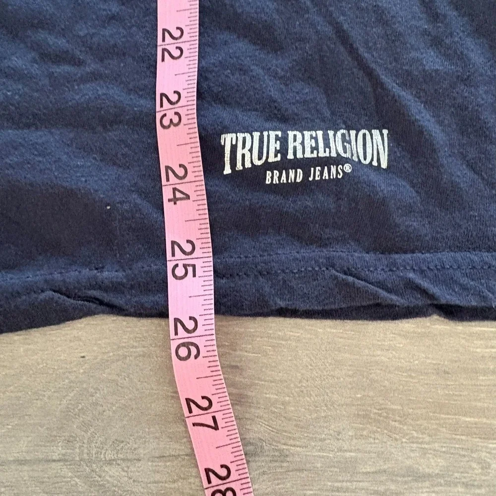 True Religion Mens Navy Blue Short Sleeve Casual Cotton Comfy T-Shirt Size‎ XL